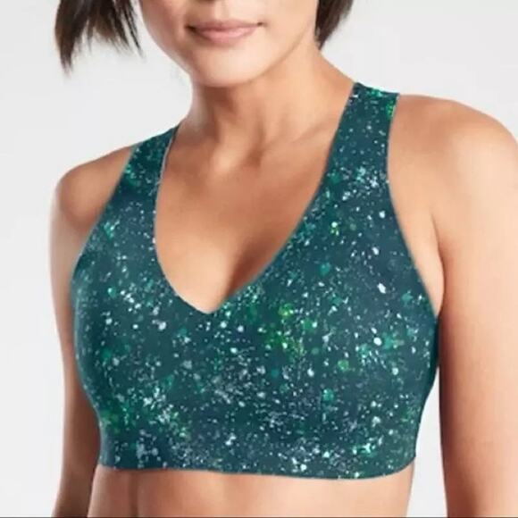 NWT Athleta Crossover Reversible Sports Bra Oceanic Teal Green - Women's - Large - Picture 1 of 8